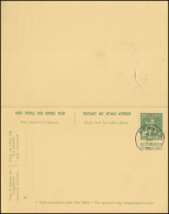 Belgien Postkarte P 54 Wappenlöwe Doppelkarte, Gefälligkeitsstempel PERWEZ 1914 - Otros & Sin Clasificación