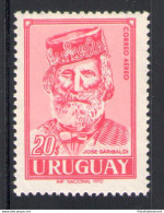 1970 Uruguay , Posta Aerea - 20 $ Rosso , Centenario Della Partecipazione Alla G - Emissions Communes