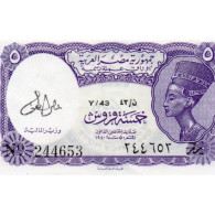 EGYPTE - PICK 182 G - 5 PIASTRES - L.1940 (ND1971) - Sign A.LOUTFY - SERIE 43 - SUP - Egipto