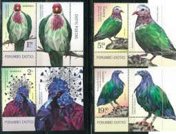 Romania 2021 / Exotic Pigeons / Set 4 Stamps With Labels - Columbiformes