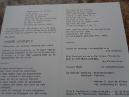 Doodsprentje/Bidprentje  ANDRÉ VANDAELE   Oostnieuwkerke 1908-1992 Brugge  (Wdr Adrienne BALDUYCK) - Religion & Esotérisme