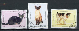 CUBA -  CHAT  N°Yt  3600+3602+3604 Obli. - Used Stamps