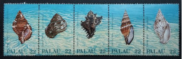 Coquillages Shells // Série Complète Neuve ** MNH ; Palau YT 174/178 Se-tenant (1987) Cote 6 € - Palau