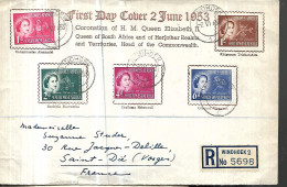 Grande - Bretagne  Lettre  Recommandée Du 02 06  1953 De WINDHOEK  Pour Saint Dié - Storia Postale