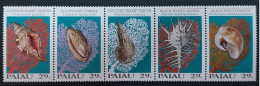 Coquillages Shells // Série Complète Neuve ** MNH ; Palau YT 465/469 Se-tenant (1992) Cote 6.25 € - Palau