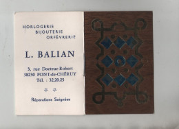 Calendrier Balian Pont De Chéruy Horlogerie Bijouterie Orfèvrerie 1978 - Big : 1971-80