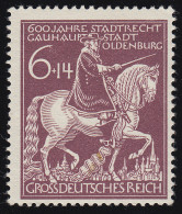 907III Oldenburg Mit PLF III Strich Oben Am Ende Der 6, Feld 5, ** - Variétés & Curiosités