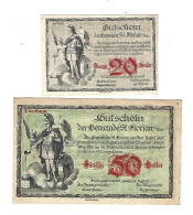 **Austria Notgeld St Florian  20+50 Heller Auflage 1  881a/b - Austria