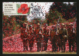 UK (2014) Carte Maximum Card ATM Post&Go - First World War Centenary, Tank Museum - Soldiers, Poppy, Coquelicot - Carte Massime