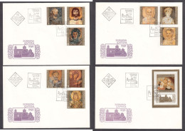 Bulgaria 1973 - Icons From The Church Of Boyana, Mi-Nr. 2267/75+Bl. 44, 4 FDC - FDC