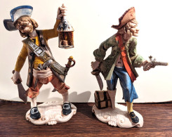 Lot De 2 Figurines Vintage "Pirate" En Résine - Italy - Other & Unclassified