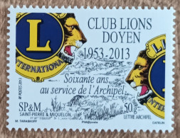 Saint Pierre Et Miquelon - YT N°1088 - Club Lions Doyen - 2013 - Neuf - Neufs