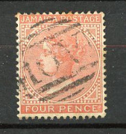 JAMAICA - Yv. N° 22a Fil CA (o)  4p Rouge-orange Cote 30  Euro BE  2 Scans - Jamaica (...-1961)