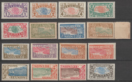 REUNION - 1907 - ANNEE COMPLETE  YVERT N°56/71 **/*  MNH/MLH - COTE = 55+ EUR. - - Unused Stamps