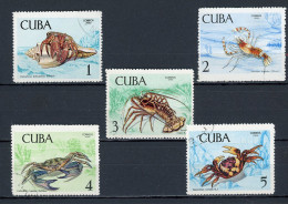 CUBA -  CRUSTACÉS  N°Yt 1275/1279 Obli. - Oblitérés