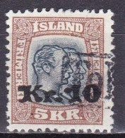 IS019C– ISLANDE – ICELAND – 1926 – KING CHRISTIAN IX / TOLLUR CANCEL – Y&T # 122 USED 30 € - Usados