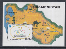 Turkménistan BF N° 6 XX  Centenaire Du Comité International Olympique,  Le Bloc Sans Charnière, TB - Turkménistan