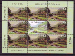 Montenegro 2016 Environmental Protection- Ali-Pash's Springs  Mi.No.390 Mini Sheet (8+L)  MNH - Montenegro