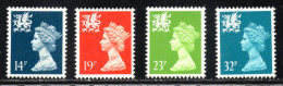 UK, GB, Great Britain, Regional Issue, Wales, MNH, 1988, Michel 48 - 51, Queen Elizabeth - Wales