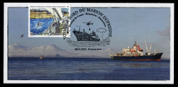 TAAF (2023) Carte Maximum Card - Voyage à Bord Marion Dufresne, Kerguelen, Hélicoptère, Navire, Helicopter, Antarctica - Andere & Zonder Classificatie