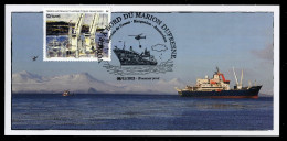 TAAF (2023) Carte Maximum Card - Voyage à Bord Marion Dufresne, Kerguelen, Hélicoptère, Navire, Helicopter, Antarctica - Altri & Non Classificati