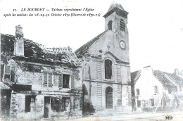 CPA LE BOURGET - TABLEAU REPRODUISANT L'EGLISE APRES LES COMBATS DES 28 29 30 OCTOBRE 1870 (GUERRE 1870-71) - Le Bourget