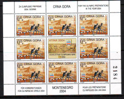 Montenegro 2004 Charity Stamp For The Olympic Preparations ATINA 2004    Mini Sheet (8+L)  MNH - Montenegro