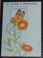 SAO TOME E PRINCIPE 1988, Butterflies, Insects, Fauna, Mi #B181, Souvenir Sheet, Used - Papillons