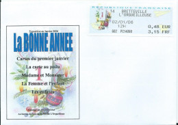VIGNETTE  LISA - BRETTEVILLE L ' ORGUEILLEUSE- LA BONNE ANNÉE - 1999-2009 Illustrated Franking Labels