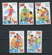 CUBA -  COUPE DU MONDE DE FOOT  N°Yt 3345/3349 Obli. - Usados