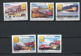 CUBA -  BELGICA '06 (TRAINS)  N°Yt 4386/4390 Obli. - Used Stamps