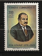 Turquie Türkiye 1975 N° 2153 ** Ziya Gökalp, Sociologue, Écrivain, Poète, Pantouranisme, Laïc, Université, Istanbul - Unused Stamps