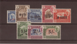 Aden : Qu'Aiti State ,  1951 Pictorials, New Currency Surcharges 5c . - 5 S.  (8) Complete (MNH) ** - Aden (1854-1963)