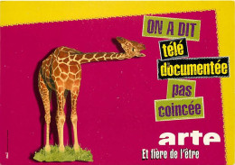 Animaux - Girafes - Carte Publicitaire Arte Télévision - Carte Humoristique - Carte Neuve - CPM - Voir Scans Recto-Verso - Giraffe
