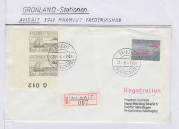 Greenland Registered Cover Avigait / Paamiut Frederikshab Ca 31.8.1984 (KG158) - Estaciones Científicas Y Estaciones Del Ártico A La Deriva