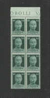FOGLIO DA 8  FRANCOBOLLI CENT. 60  VITT. EMANUELE III - 1961-70: Mint/hinged
