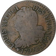 France, Louis XVI, 3 Deniers, 1792, Strasbourg, Cuivre, TB, Gadoury:4 - Sonstige & Ohne Zuordnung