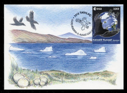 GREENLAND (2023) Carte Maximum Card - ESA Astronaut Andreas Mogensen To ISS, Corvus Corax, Grand Corbeau, Common Raven - Cartas Máxima