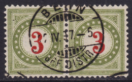 Schweiz: Portomarke SBK-Nr. 16DbIIK (Rahmen Olivgrün, Type II, 1892-1893) Im Paar, Gestempelt - Impuesto