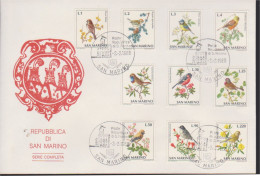 1988 SAN MARINO - Serie Completa " Uccelli " Del 1972. - Briefe U. Dokumente