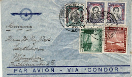 CHILE 1936 AIRMAIL LETTER SENT FROM SANTIAGO TO MUENCHEN - Cile