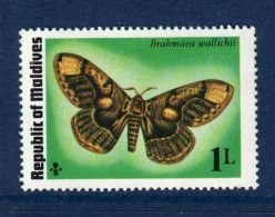 Maldives, **, Yv 557, Mi 604, SG 595, Brahmaea Wallichii Ou Papillon Du Hibou, - Maldivas (1965-...)