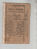 Carte De Vêtements Et D'articles Textiles Bréchet Institutrice Cayrols Saint Simon 1942 - Ohne Zuordnung