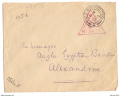 EGYPTE GRANDE BRETAGNE WWI LETTRE  OBLITERATION BASE ARMY POST OFFICE Z 1917 POUR ALEXANDRIE CENSURE - 1915-1921 Protectorado Británico