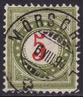 Schweiz: Portomarke SBK-Nr. 17DbIIK (Rahmen Olivgrün, Type II, 1892-1893) Vollstempel MÖRSCHWIL 6.VIII.94 - Taxe