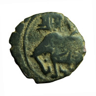 India Coin Kabul Shahi Samanta Deva AE18mm Lion / Elephant 03165 - Indias