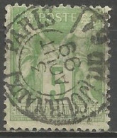 France - Type Sage - N°106 5 C. Vert-jaune - Obl. JOURNAUX PARIS Bureau 61 - 1876-1898 Sage (Type II)