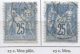 France - Type Sage - N°79 25c. Bleu Et Bleu-pâle - 1876-1898 Sage (Type II)