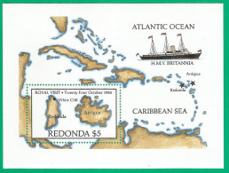 Redonda (Antigua) 1985 Year Mint Block MNH(**) Ships - Antigua And Barbuda (1981-...)