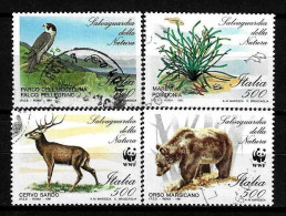 ITALIA ITALY - 1991 Salvaguardia Natura - WWF (Orso, Cervo, Falco, Marevivo) Serie Completa 4v. Usati - 1991-00: Used